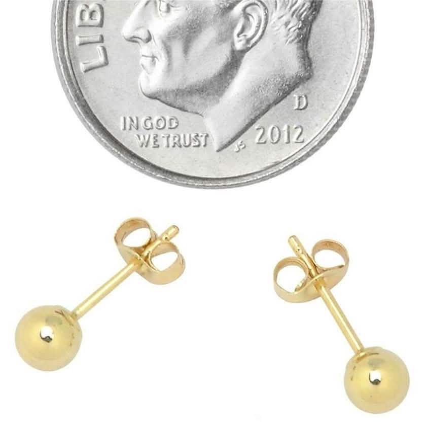 Solid 14K Gold Ball Studs - Assorted Sizes To Elevate Your Style