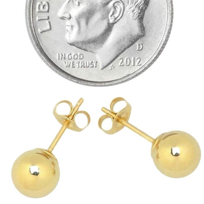 Solid 14K Gold Ball Studs - Assorted Sizes To Elevate Your Style