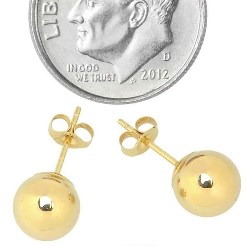 Solid 14K Gold Ball Studs - Assorted Sizes To Elevate Your Style