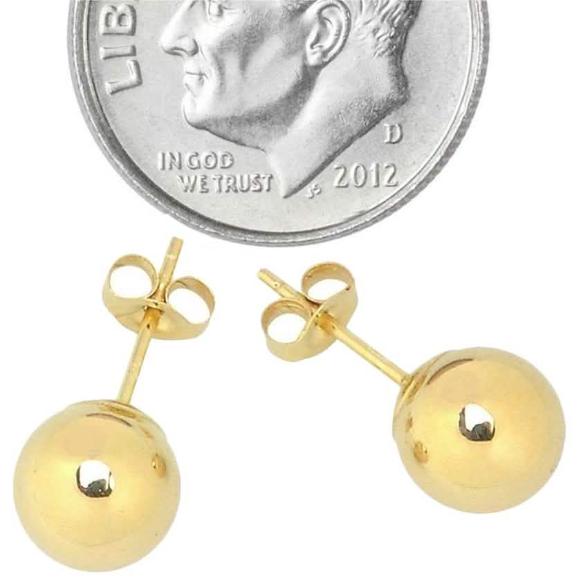 Solid 14K Gold Ball Studs - Assorted Sizes To Elevate Your Style