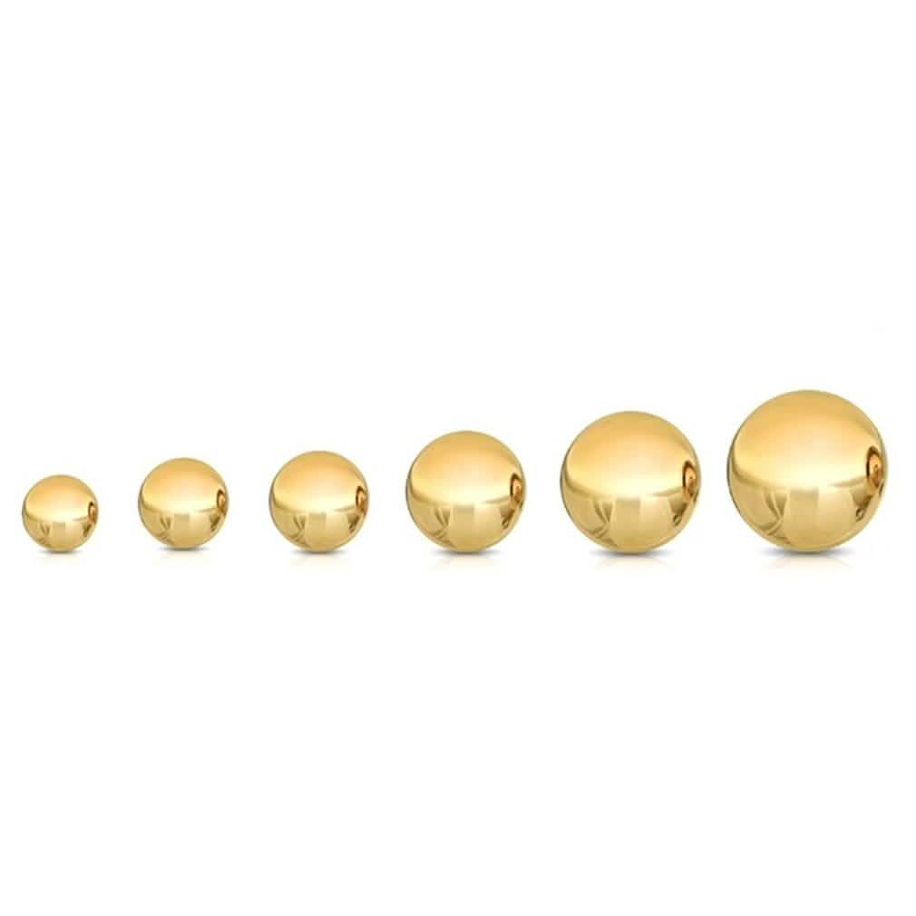 Solid 14K Gold Ball Studs - Assorted Sizes To Elevate Your Style